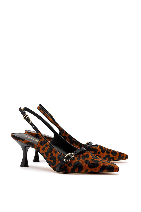 Ines Pump in Leopard Print Calf Hair