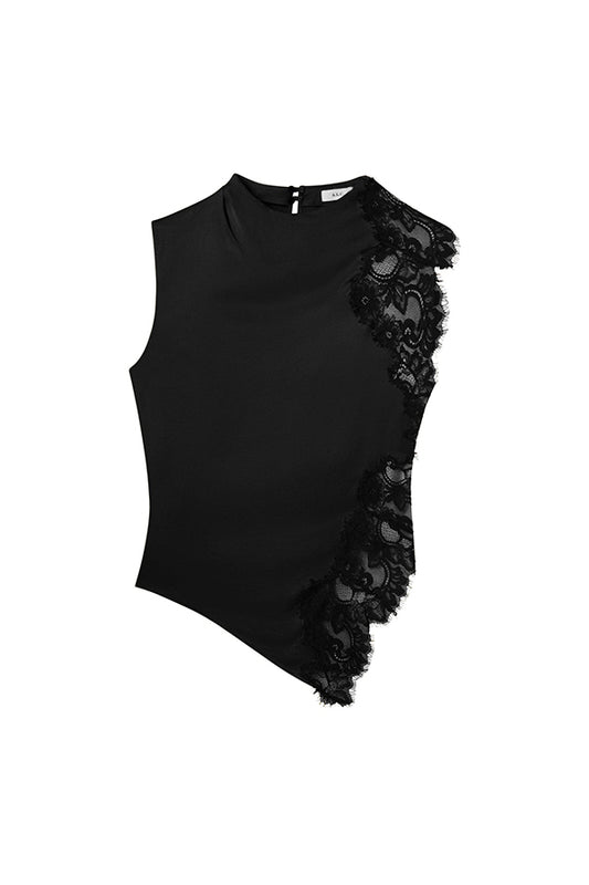 Gracie Satin & Lace Sleeveless Top