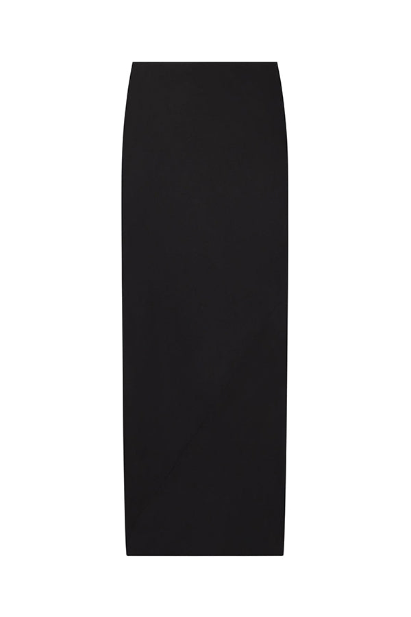 Greta Satin Maxi Skirt, Black