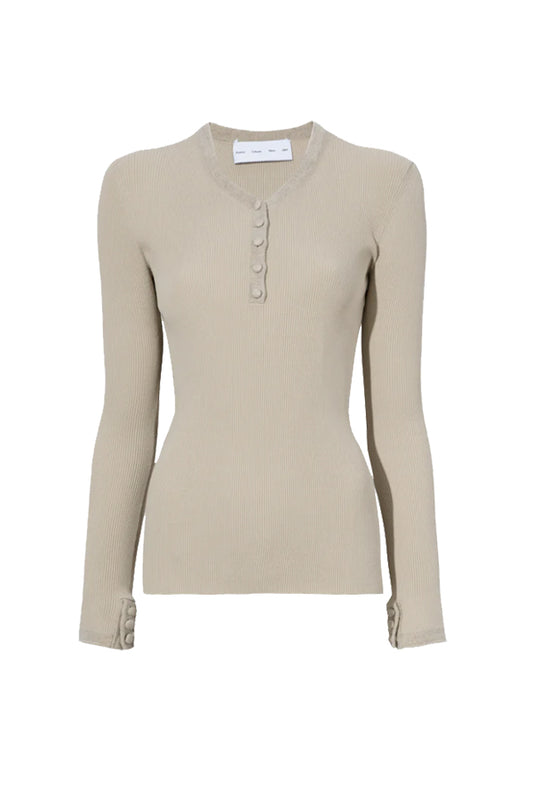 Isla Knit Henley, Khaki