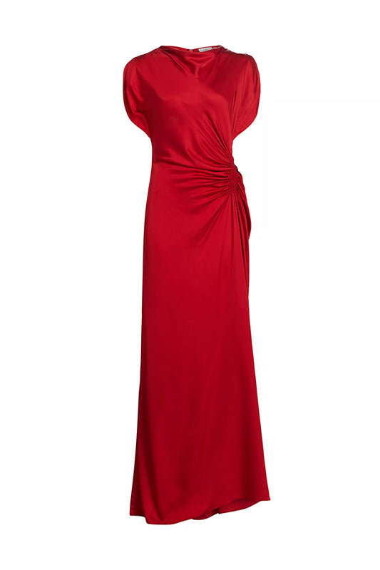 Nadia Satin Gown, Red